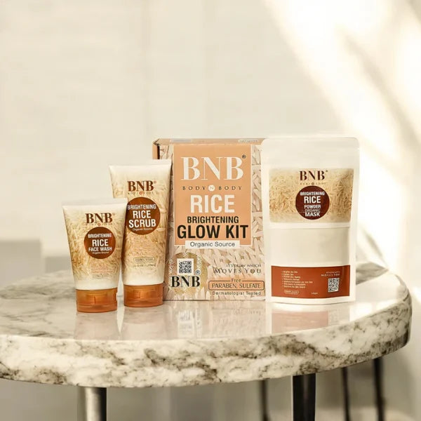 4 In 1 BnB rice Whitening And Glowing Facial Kit Sun Screen +face Wash+ Scrub+ Mask