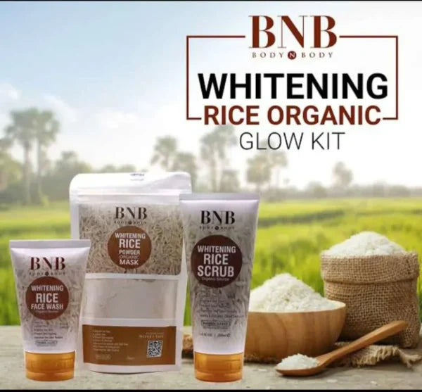 4 In 1 BnB rice Whitening And Glowing Facial Kit Sun Screen +face Wash+ Scrub+ Mask