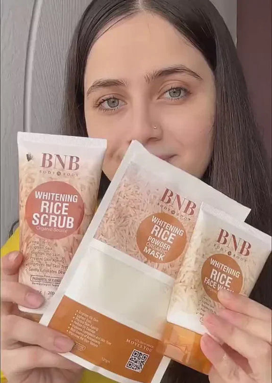 4 In 1 BnB rice Whitening And Glowing Facial Kit Sun Screen +face Wash+ Scrub+ Mask