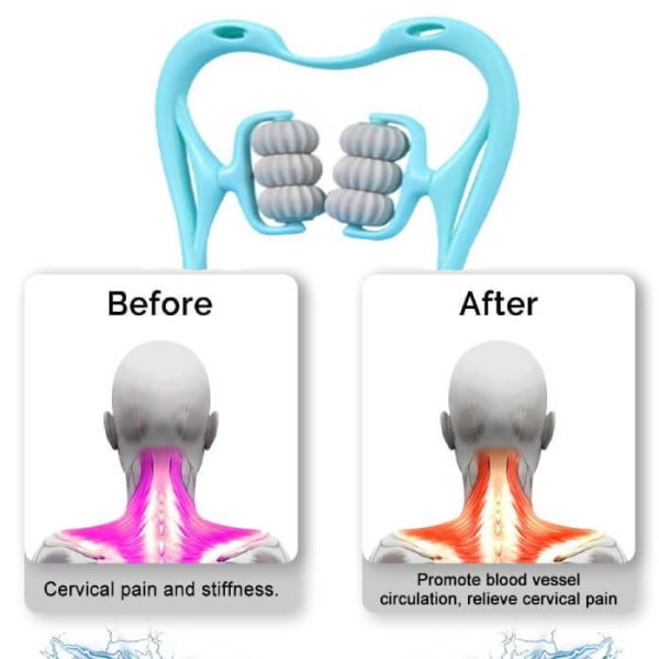 (Pack of 2) 6 Wheel Pressure Point Neck Massager Relieve Neck, Back And Shoulder Pain (random Color)