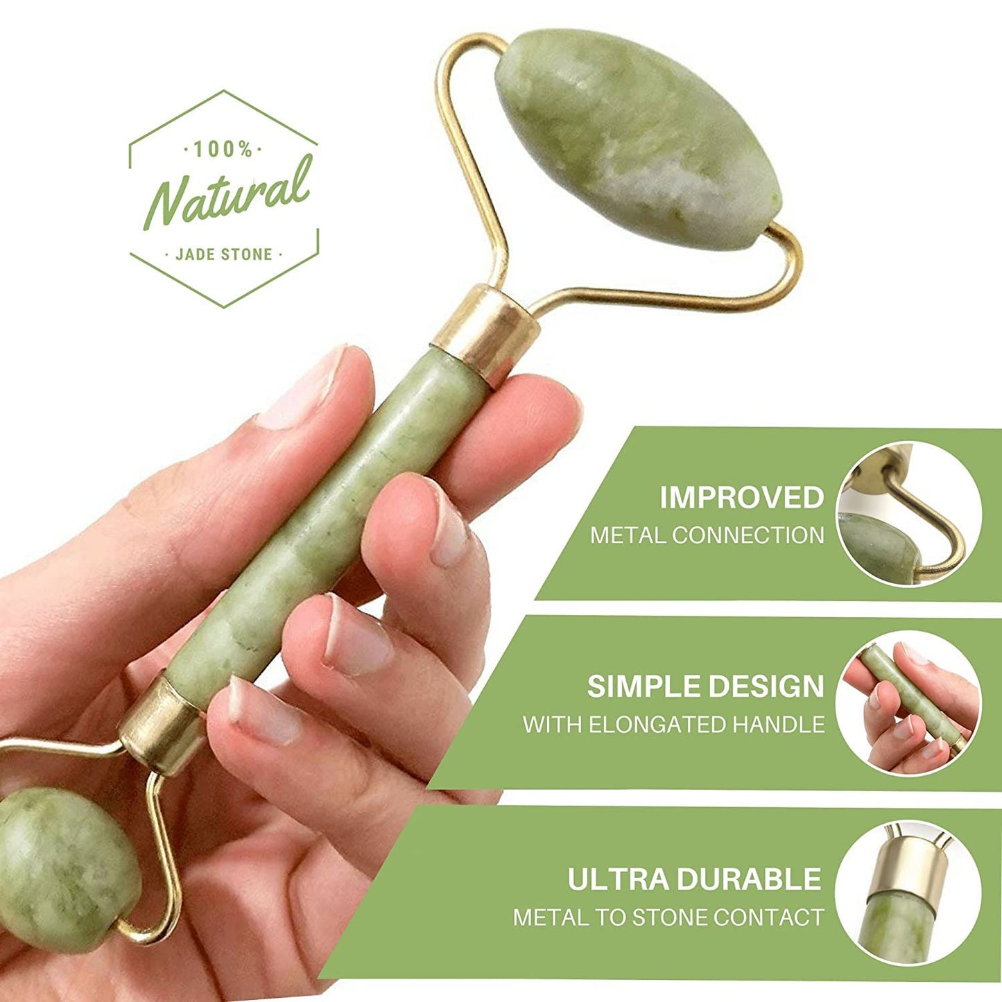 Flawless Jade Roller with Gua Sha (Marble Stone)