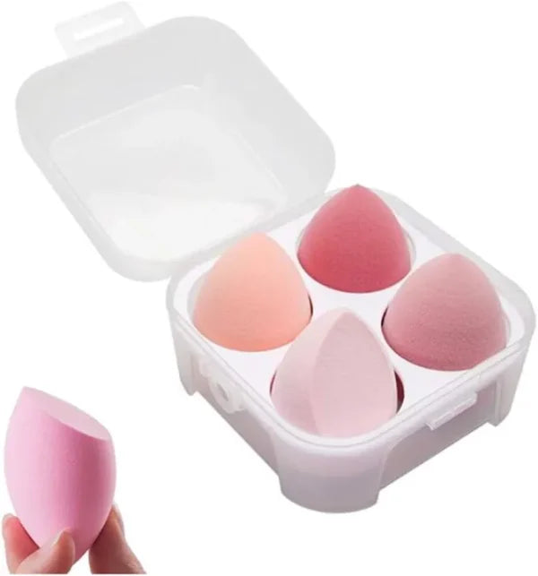 Beauty Blender 4 Pcs Set With Holder Box (random Colour)