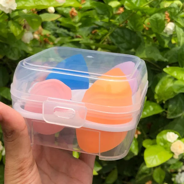 Beauty Blender 4 Pcs Set With Holder Box (random Colour)
