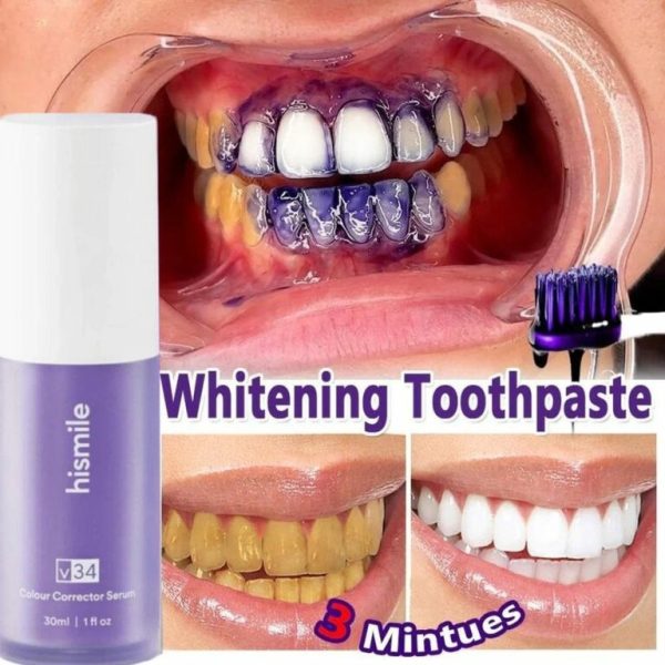 (Deal Pack Of 2) Teeth Brightening Hismile V34 Colour Corrector Serum + Micro Nano Tooth Brush For Sensitive Gums Toothbrush
