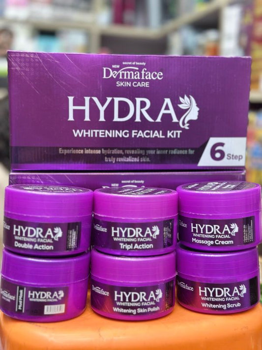 Derma Face Hydra Whitening Facial Kit 6 Steps Whitening And Glowing Facial Kit 300ml