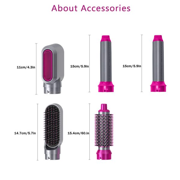 Hair Dryer Brush 5 In 1 Electric Blow Dryer Hair Comb Curling Wand Detachable Brush Kit Negative Ion Straightener Hair Curler ( Random Color)