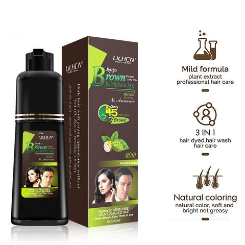 Lichen Hair Color Shampoo (black/dark Brown) – 200 ML