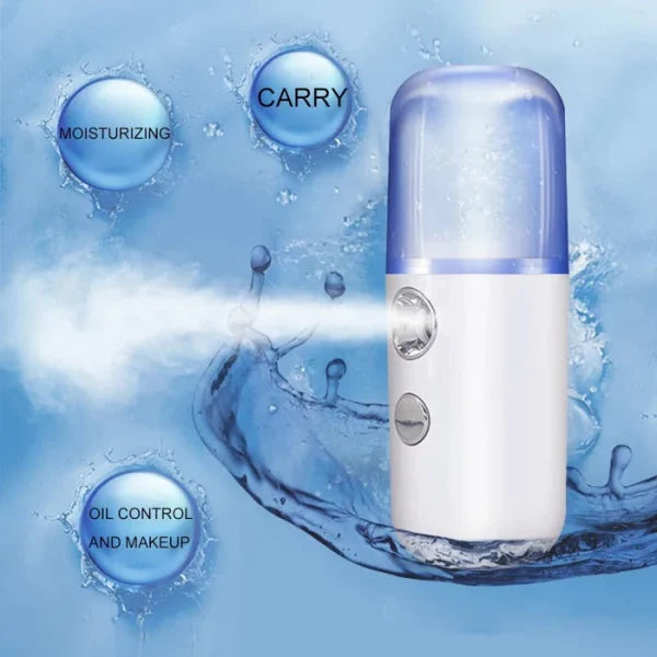 Pack of 2 Portable Beauty Instrument Humidifier Easy To Carry Spray Nano Spray Water Meter Steam Face Cold Spray (30 ML)