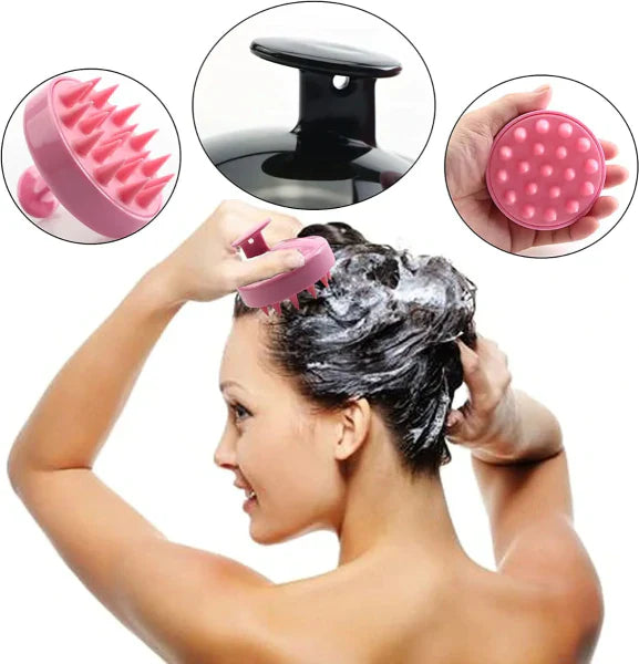 1 Piece Scalp Shampoo Massager Brush | Scalp Hair Scrubber With Soft Bristles For All Type Of Hairs ( Random Colour)