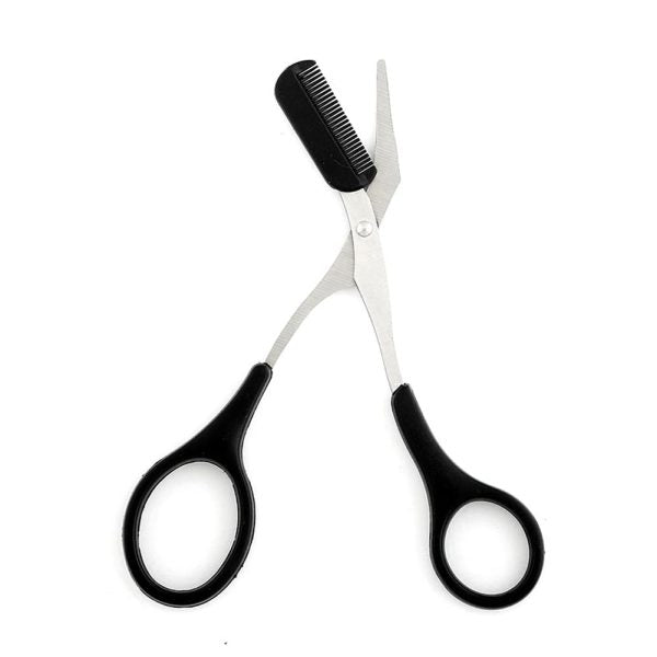 Pack of 2 Scissors Eyebrow Trimmer Scissors Comb Stainless Steel Brow Hair Scissors Clips Shaping Grooming Trimmer Makeup Accessories(random Colour)