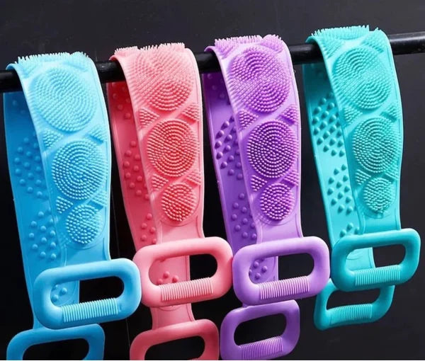 2 Single Side Bath Towel Scrubber ( Random Colour ) | Silicone Scrubber
