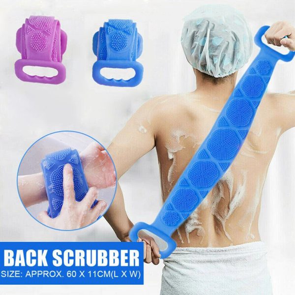 2 Single Side Bath Towel Scrubber ( Random Colour ) | Silicone Scrubber