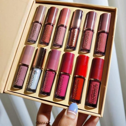 12 Pcs Mocallure Transparent Clear Lip Gloss | High Pigment Lip-gloss Set | Best Quality Lip-gloss Set