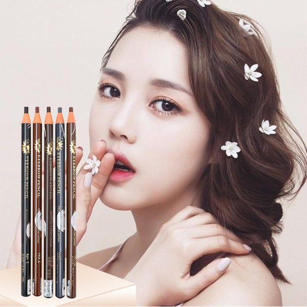 12 Pcs Waterproof Sweat-proof Eyebrow Pencil Non Smudge Long Lasting (random Color)