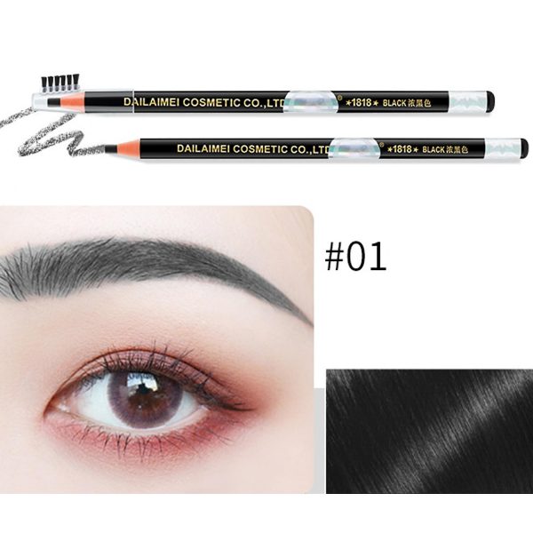12 Pcs Waterproof Sweat-proof Eyebrow Pencil Non Smudge Long Lasting (random Color)