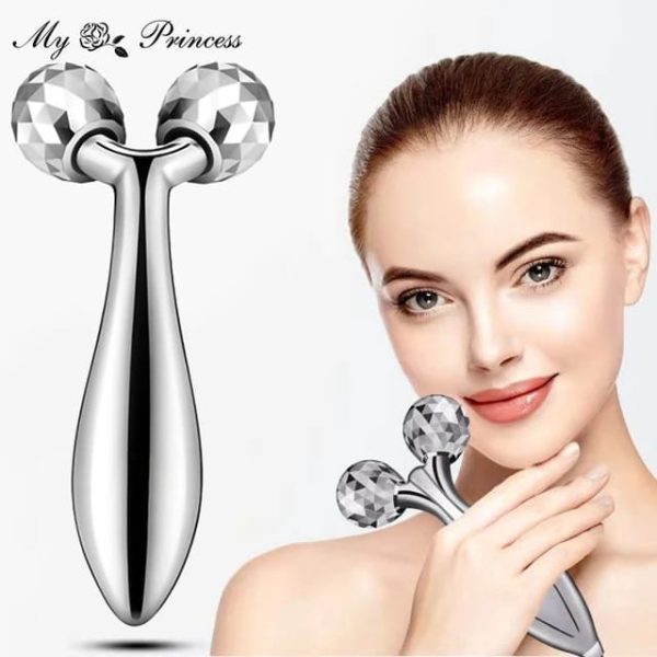 3d Face Massager Roller – 360° Rotation Handheld Y-shape Plastic Tool For Face Lifting, Anti-wrinkle, Skin Firming, And Full Body Relaxation | Nm-091 ( Random Color )