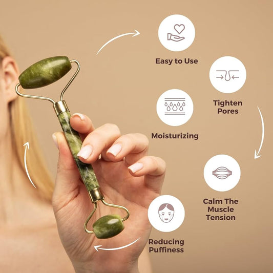 Flawless Jade Roller with Gua Sha (Marble Stone)