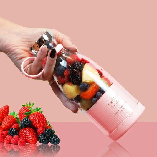Mini Portable Blender Rechargeable Electric Fruit Juicer Mixers Rechargeable – 420ml ( Random Color )