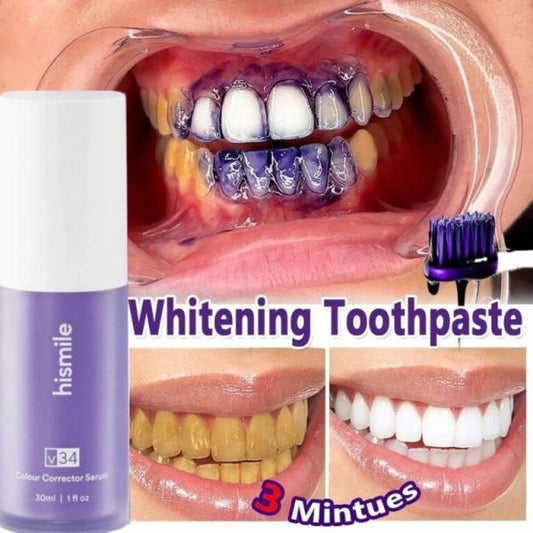 (Deal Pack Of 2) Teeth Brightening Hismile V34 Colour Corrector Serum + Micro Nano Tooth Brush For Sensitive Gums Toothbrush