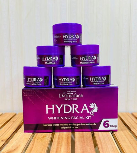 Derma Face Hydra Whitening Facial Kit 6 Steps Whitening And Glowing Facial Kit 300ml