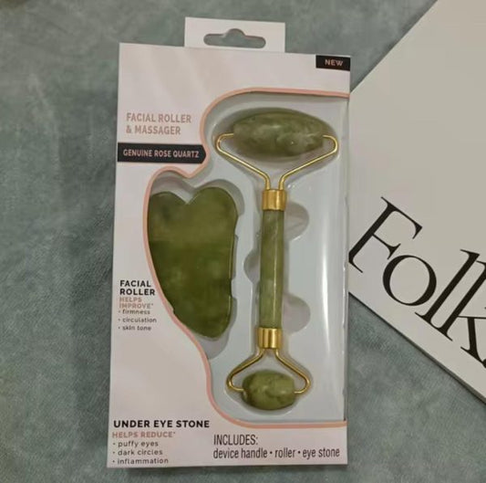 Flawless Jade Roller with Gua Sha (Marble Stone)