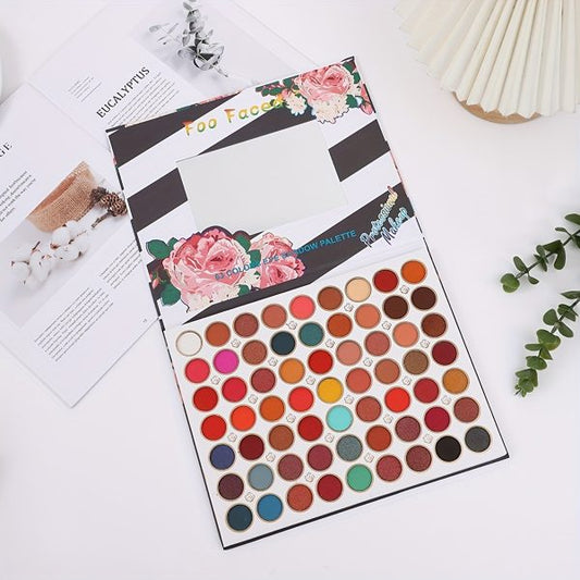 Foo Face 63-color Eyeshadow Palette – Matte, Shimmer & Glitter Shades For All Looks