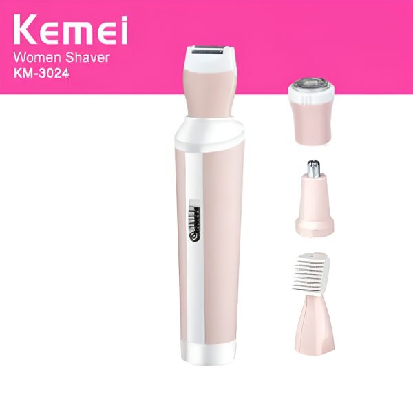 Kemei 4 In 1 Rechargeable Hair Remover Shaver Ladies Epilator – Km-3024 (random Colour)