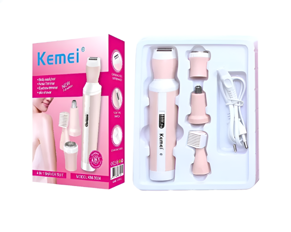 Kemei 4 In 1 Rechargeable Hair Remover Shaver Ladies Epilator – Km-3024 (random Colour)