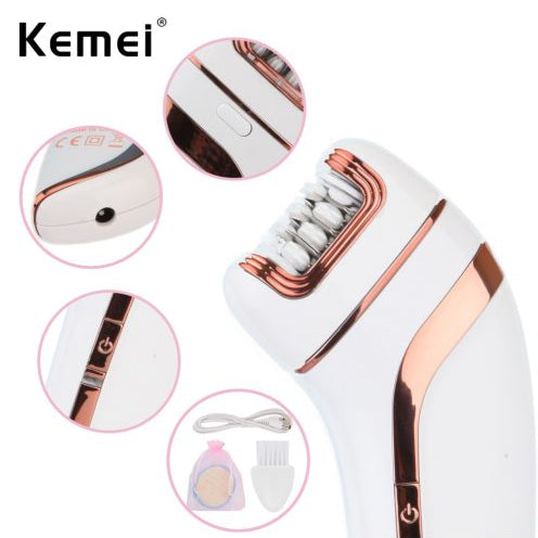 Kemei Km-1207a Epilator With Extra Shaving Head & Scraping | Chargeable Kemei Lady Grooming Kit