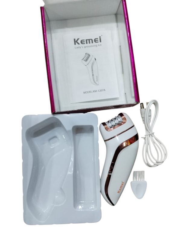 Kemei Km-1207a Epilator With Extra Shaving Head & Scraping | Chargeable Kemei Lady Grooming Kit
