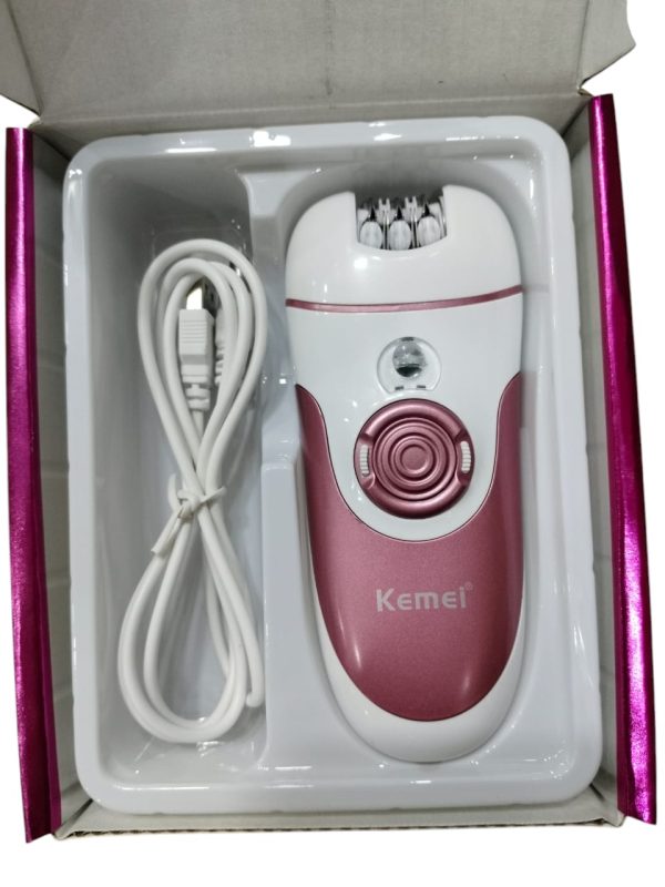 Kemei Km-1307a Epilator For Long-lasting Hair Removal With Pedicure Shaver, Trimmer Head, And Bikini Area & Pubic Hair Removal .