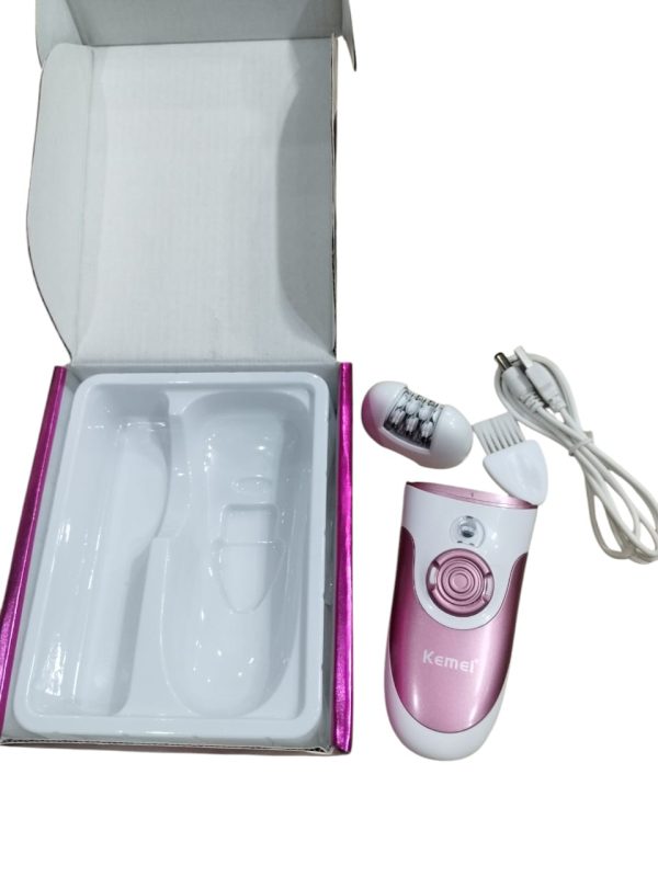 Kemei Km-1307a Epilator For Long-lasting Hair Removal With Pedicure Shaver, Trimmer Head, And Bikini Area & Pubic Hair Removal .