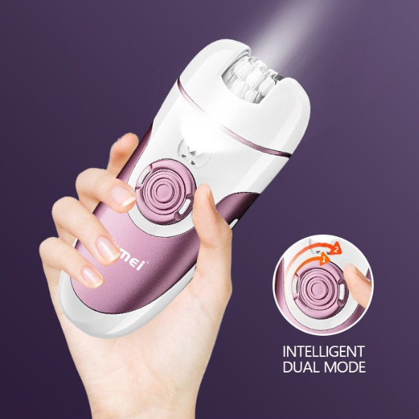 Kemei Km-1307a Epilator For Long-lasting Hair Removal With Pedicure Shaver, Trimmer Head, And Bikini Area & Pubic Hair Removal .