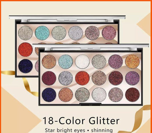 Mocallure Professional 18-color Glitter Eyeshadow Palette – Bold, Shimmering Shades For Every Look