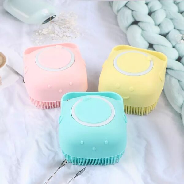Pack of 2 Silicone Bath And Body Shower Brush With Liquid Soap Dispenser (random Colour)