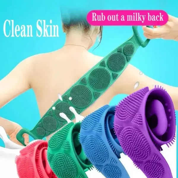 Single Side Bath Towel Scrubber ( Random Colour ) | Silicone Scrubber